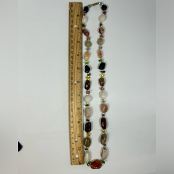 Scottish Pebble Necklace, Agate, Carnelian, Quartz, Onyx Polished Stone - Picture 5 of 5